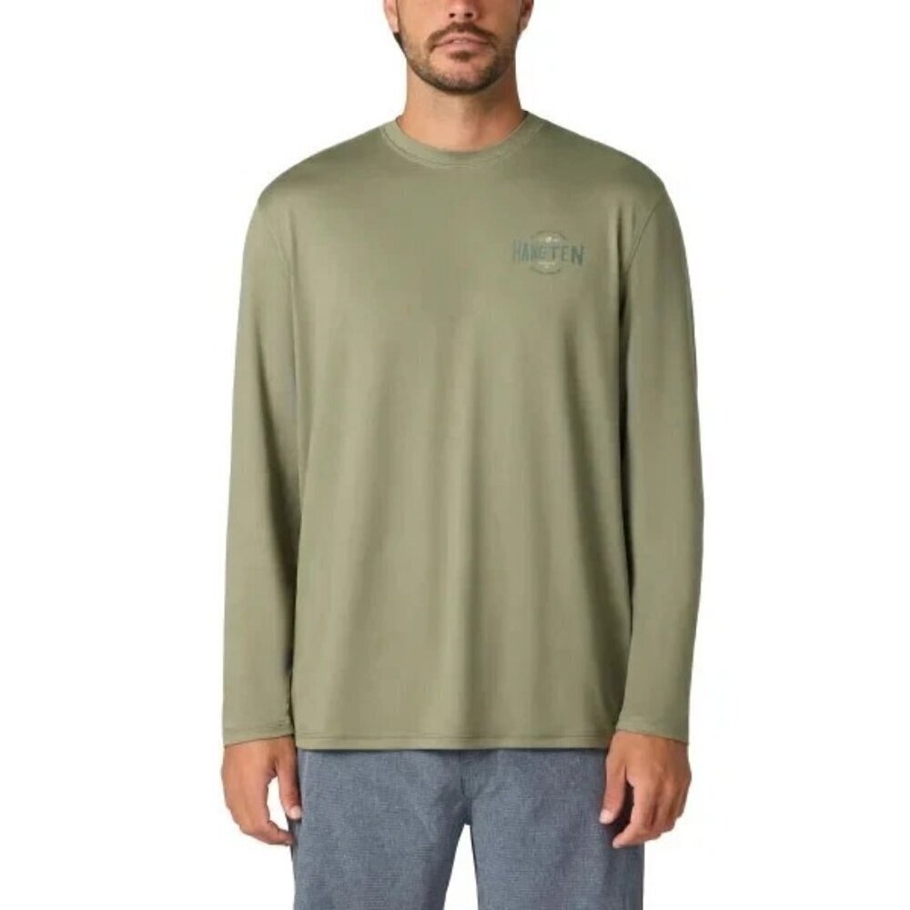 NEW Hang Ten Men's S Green Long Sleeve Shirt UPF 50+ Outdoor
